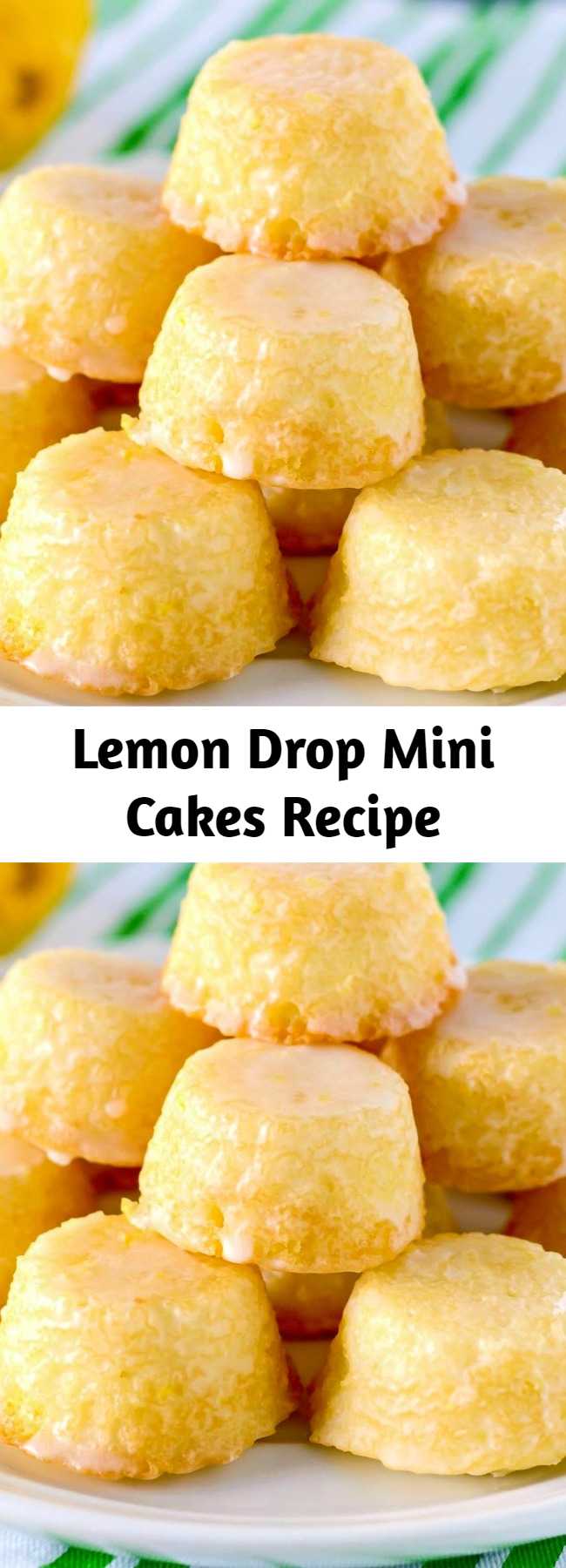 These mini Lemon Drops are a perfect treat for lemon fans. Tiny lemon cakes are drenched in a mouthwatering lemon glaze making them delicious and addicting.