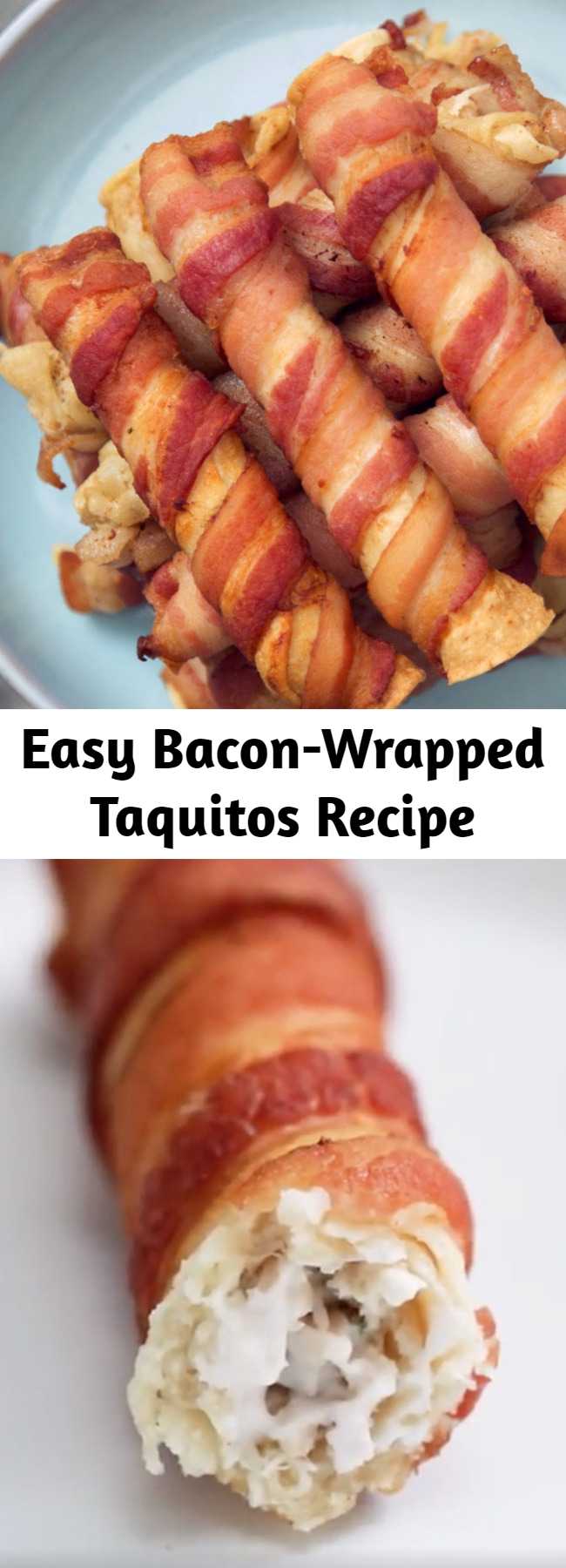 Bacon-Wrapped Taquitos Recipe - Ordinary chicken taquitos are fine, but an extra wrapping of bacon is like trying them again, for the first time.