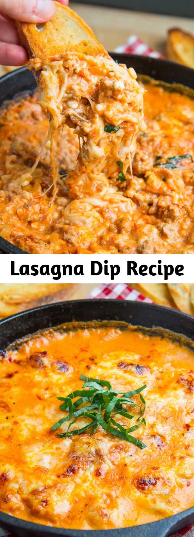 All of the flavours of lasagna in a hot cheesy dip with no regrets!