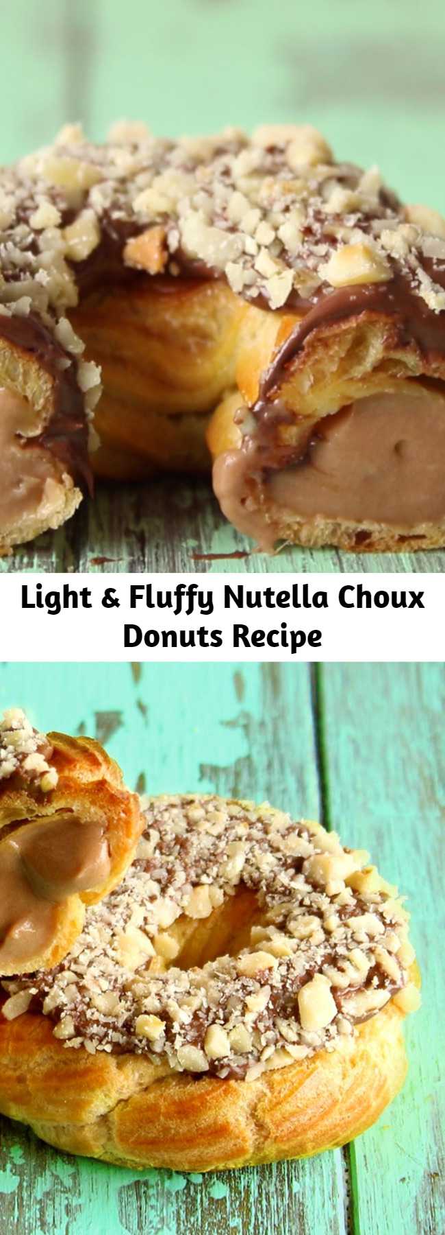 A light and fluffy choux pastry stuffed with Nutella cream, glazed, and then sprinkles with crushed hazelnuts! Once you taste Nutella custard, basic cream just won't do.