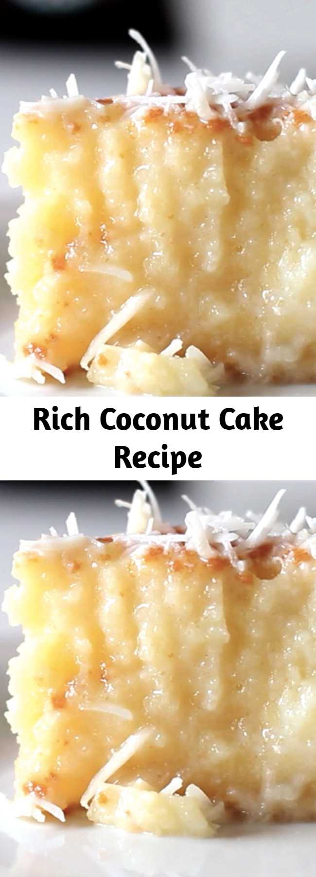 Rich Coconut Cake Recipe - A cake with a rich coconut base and grated coconut topping.