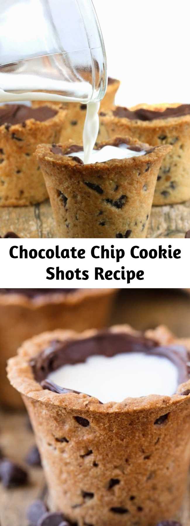 Chocolate Chip Cookie Shots Recipe - Drink your milk and cookies straight from a Chocolate Chip Cookie Shot glass! This fun dessert makes for a great party food. So much fun!