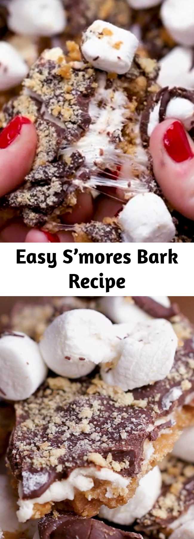 Easy S’mores Bark Recipe - This was a huge hit! It’s an great gif! You can really personalize it with crushed nuts or drizzled chocolate on top.