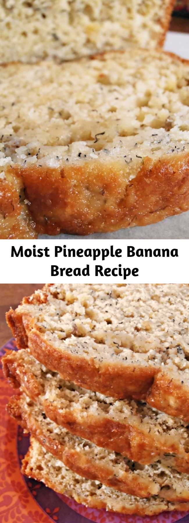 Moist Pineapple Banana Bread Recipe - Moist Pineapple Banana Bread takes a tropical twist on classic banana bread, using crushed pineapple and coconut.