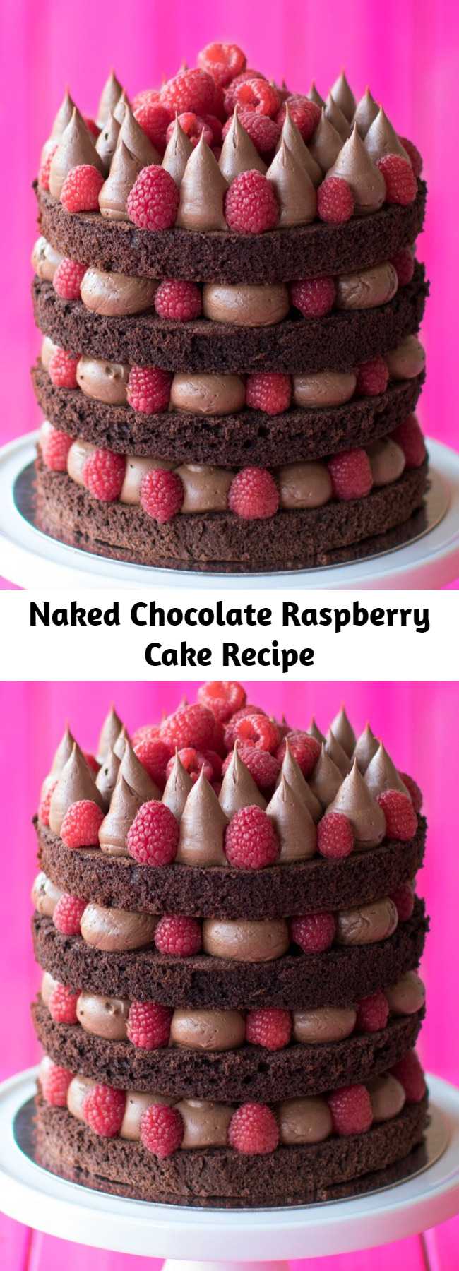 Naked Chocolate Raspberry Cake Recipe - Did somebody say chocolate & raspberries? * removes clothes *