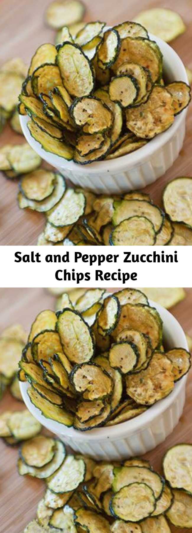 Salt and Pepper Zucchini Chips Recipe - This Dehydrated Zucchini Chips Recipe is SO good.  Full of flavors, slightly spicy. Amazing.