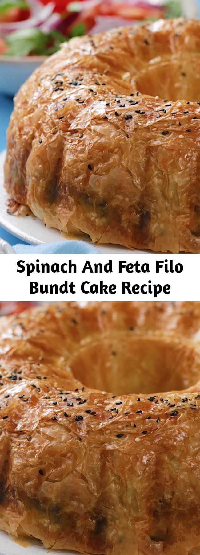 Spinach And Feta Filo Bundt Cake Recipe - This spinach and feta bundt cake is the perfect sharing dish!