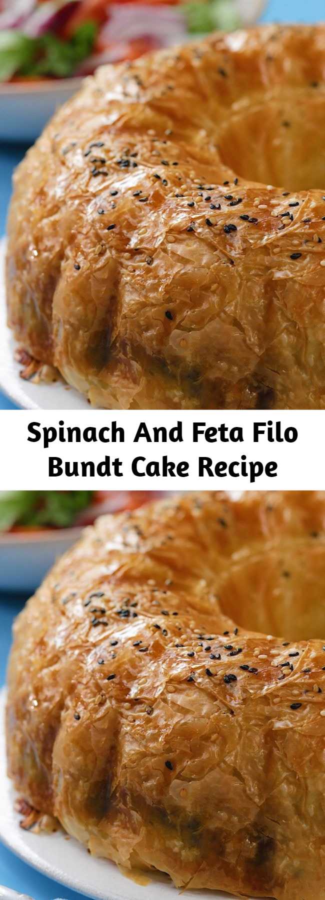 Spinach And Feta Filo Bundt Cake Recipe - This spinach and feta bundt cake is the perfect sharing dish!