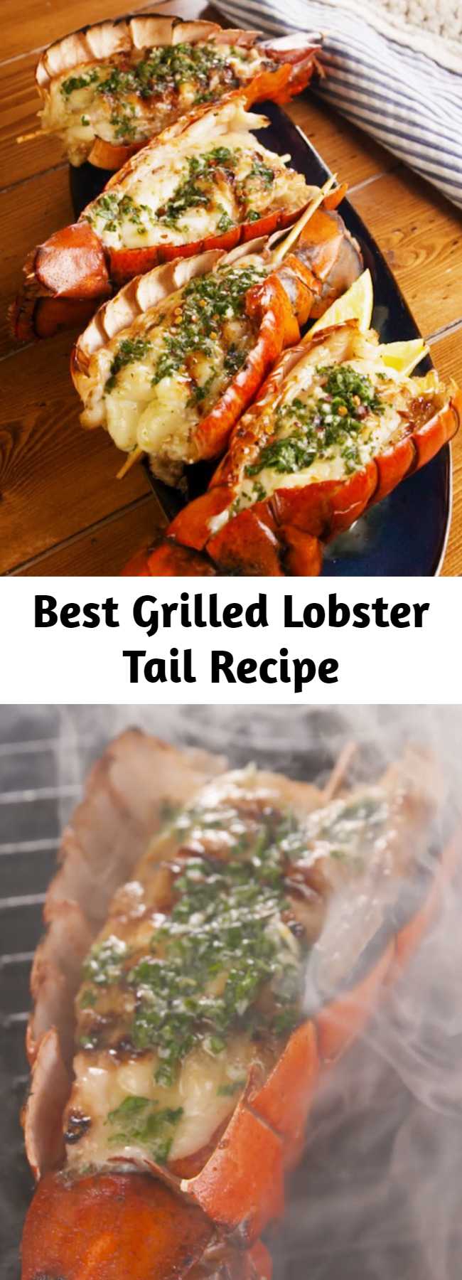 Best Grilled Lobster Tail Recipe - Lobster tail is kinda expensive, and therefore it seems pretty fancy. But it's actually incredibly easy to make. This recipe comes together in under 30 minutes and is the perfect dinner to make for a special occasion. The herb butter is PERFECT. #grilledlobster #lobstertail #howtogrilllobster #grilling #seafood #lobster