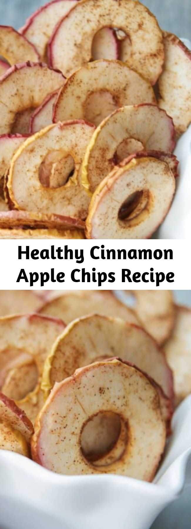 Healthy Cinnamon Apple Chips Recipe - Cinnamon Apple Chips, made with a few simple ingredients like McIntosh apples, cinnamon and sugar are a healthy snack your whole family will love.