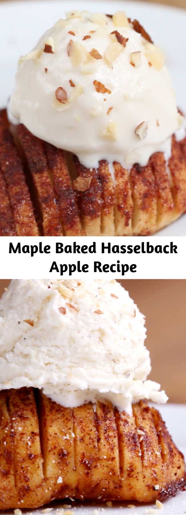 Maple Baked Hasselback Apple Recipe - You Should Make These Maple Baked Hasselback Apples For Dessert