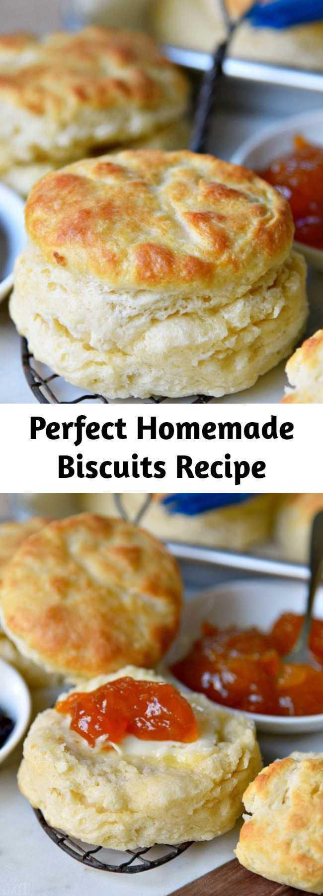 Perfect Homemade Biscuits Recipe - The BEST Homemade Biscuit recipe you’ll ever try! These easy, homemade biscuits are soft, fluffy, made completely from scratch and can be on your table in about 15 minutes! A weekend staple in our house! #biscuit #biscuits #homemade #fromscratch #breakfast #brunch #recipe #recipes #baking