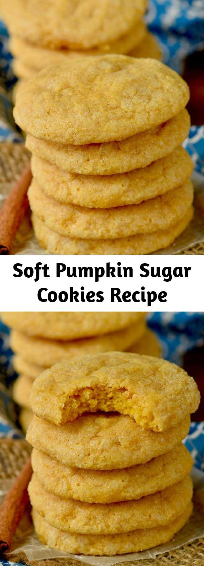 Soft Pumpkin Sugar Cookies Recipe - Pumpkin Sugar Cookies are absolutely amazing! Deliciously soft sugar cookies, full of pumpkin fall flavor! This easy pumpkin cookies recipe is bound to become a family favorite!