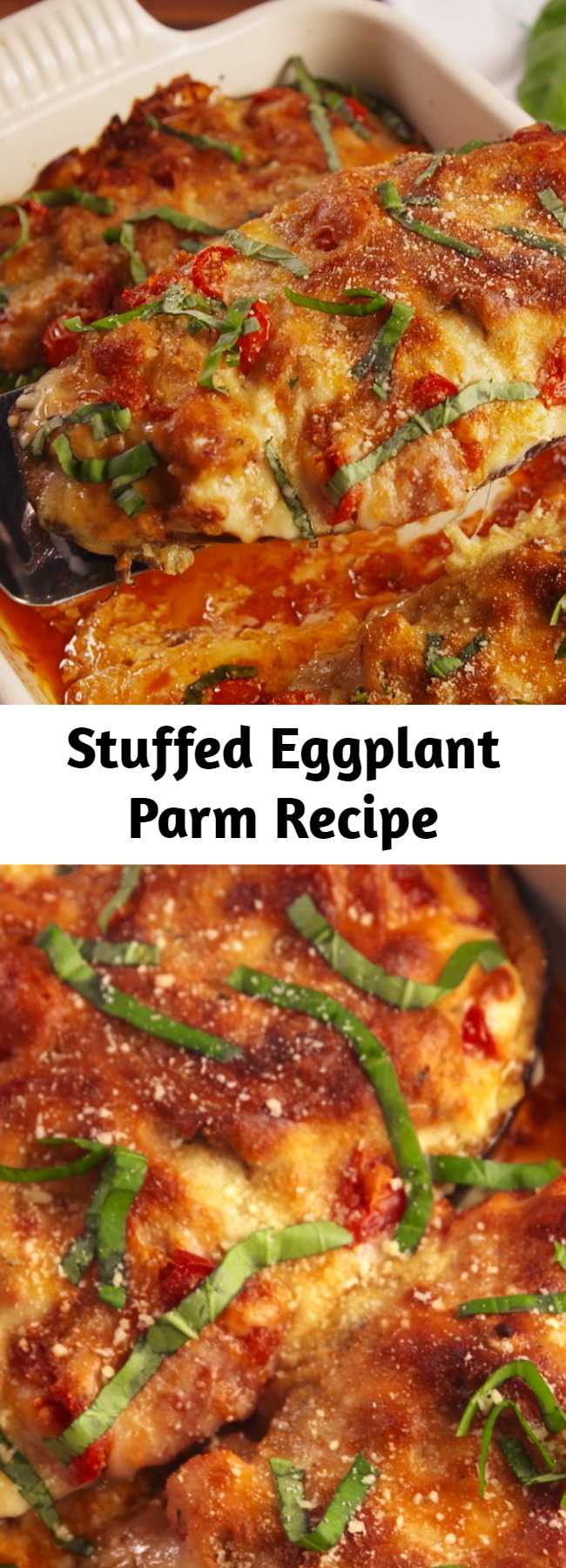 Stuffed Eggplant Parm Recipe - Stuffed Eggplant Parm is the low-carb dinner that will make you actually want to eat vegetables. You won't miss the pasta.
