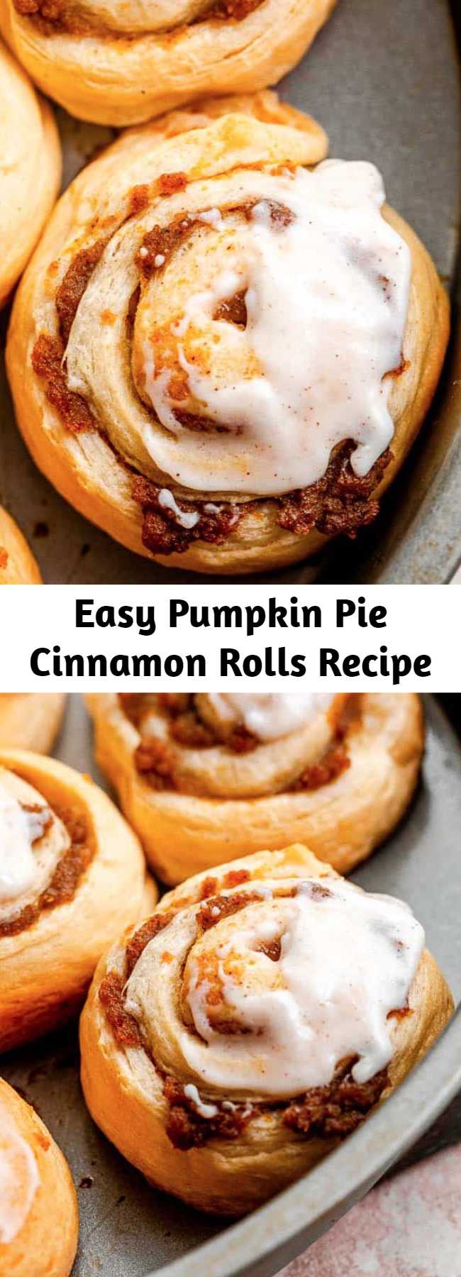 Easy Pumpkin Pie Cinnamon Rolls Recipe - These Pumpkin Pie Cinnamon Rolls are prepared with a tasty pumpkin filling and an incredible pumpkin pie spice cream cheese frosting! They’re easy to make in just 30 minutes with refrigerated crescent dough.