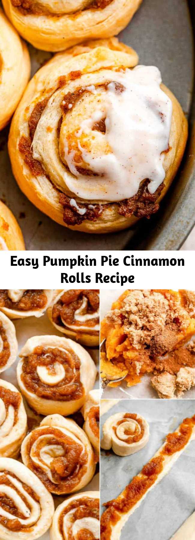 Easy Pumpkin Pie Cinnamon Rolls Recipe - These Pumpkin Pie Cinnamon Rolls are prepared with a tasty pumpkin filling and an incredible pumpkin pie spice cream cheese frosting! They’re easy to make in just 30 minutes with refrigerated crescent dough.