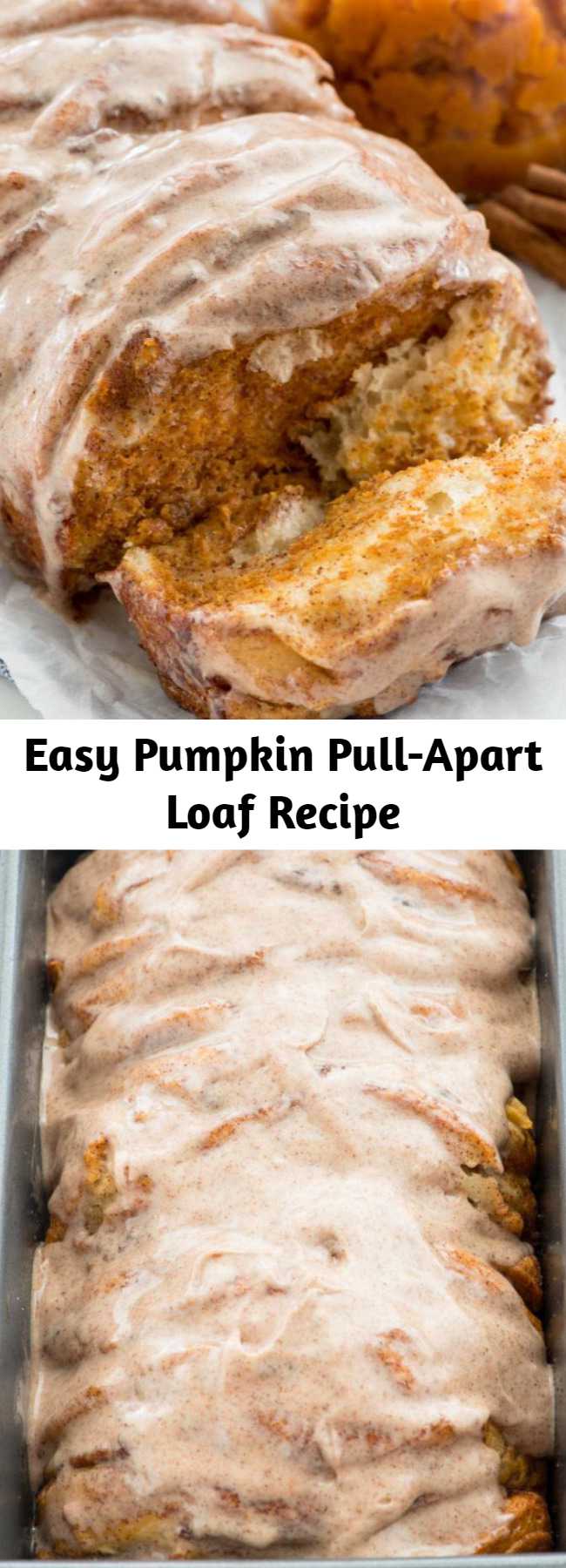 Easy Pumpkin Pull-Apart Loaf Recipe - Pumpkin pull-apart loaf is a flaky breakfast danish that you bake up easily, using refrigerated biscuit dough and pumpkin puree. It’s an easy brunch recipe, but it also makes the perfect snack or easy pumpkin dessert recipe!