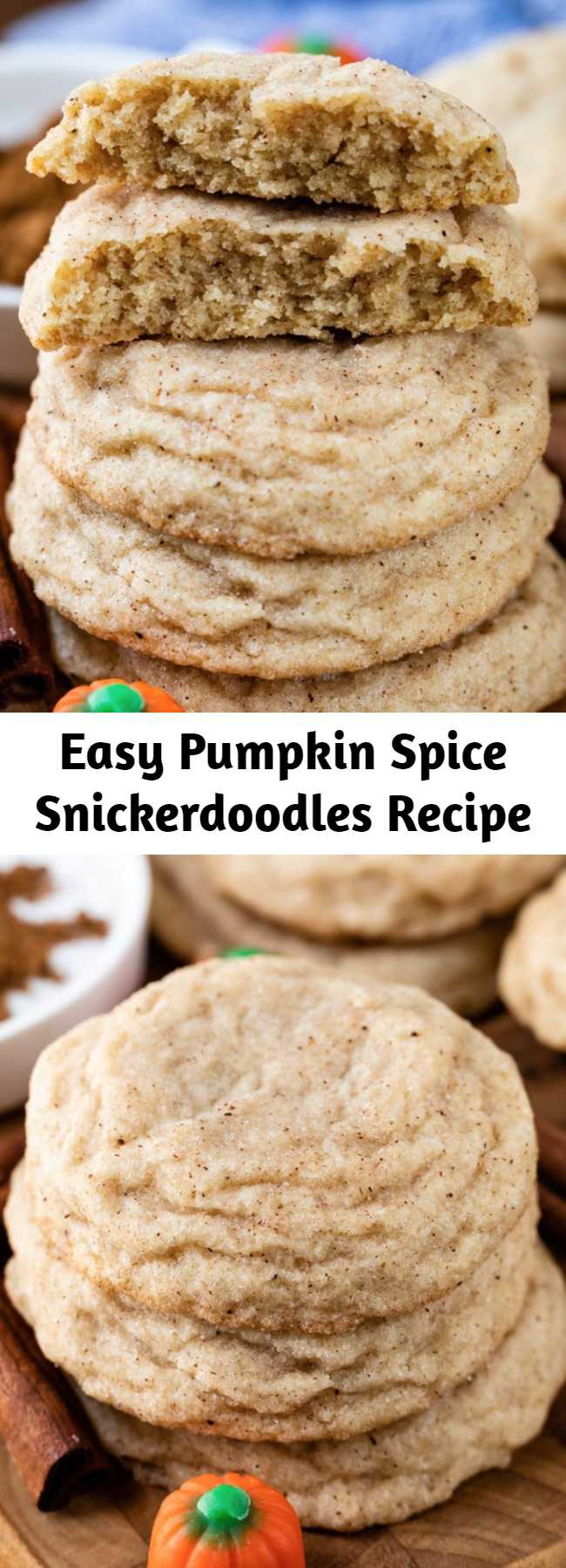 Easy Pumpkin Spice Snickerdoodles Recipe - We love this easy cookie recipe! Make snickerdoodles with pumpkin pie spice! Pumpkin Spice Snickerdoodles are the best fall cookie recipe!