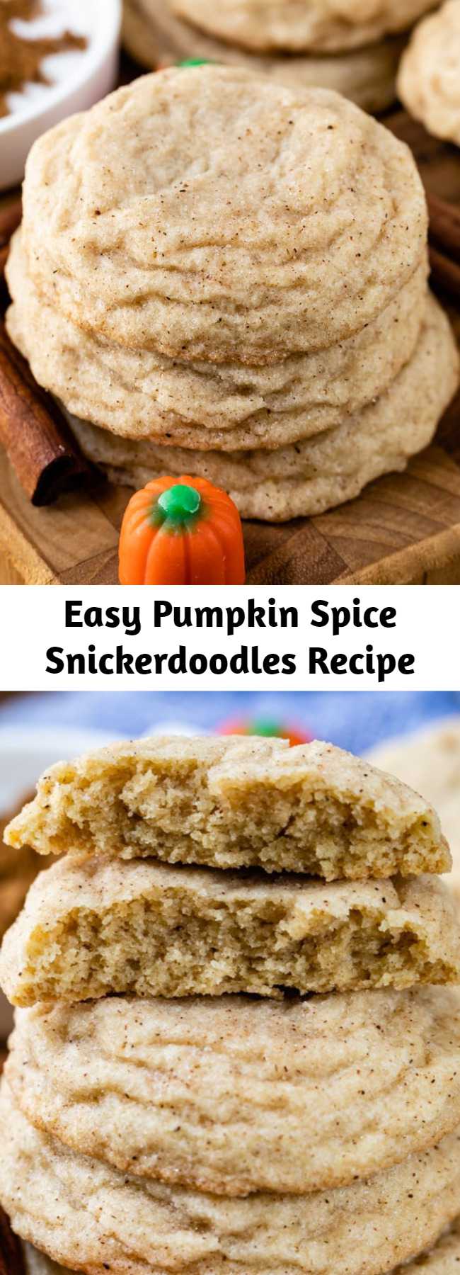 Easy Pumpkin Spice Snickerdoodles Recipe - We love this easy cookie recipe! Make snickerdoodles with pumpkin pie spice! Pumpkin Spice Snickerdoodles are the best fall cookie recipe!