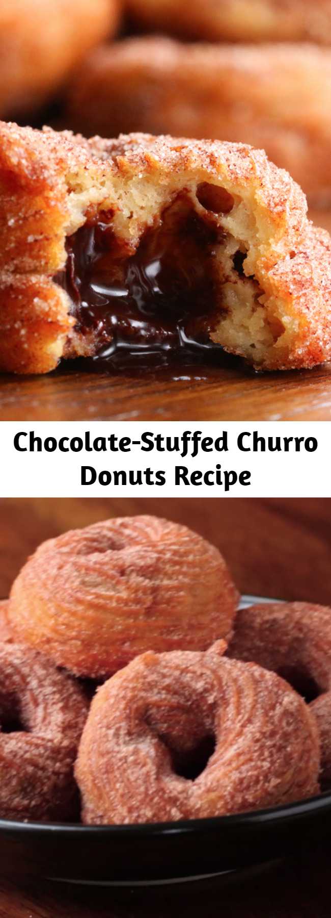 Chocolate-Stuffed Churro Donuts Recipe - This is a super cool recipe. Super fun and delicious 😋