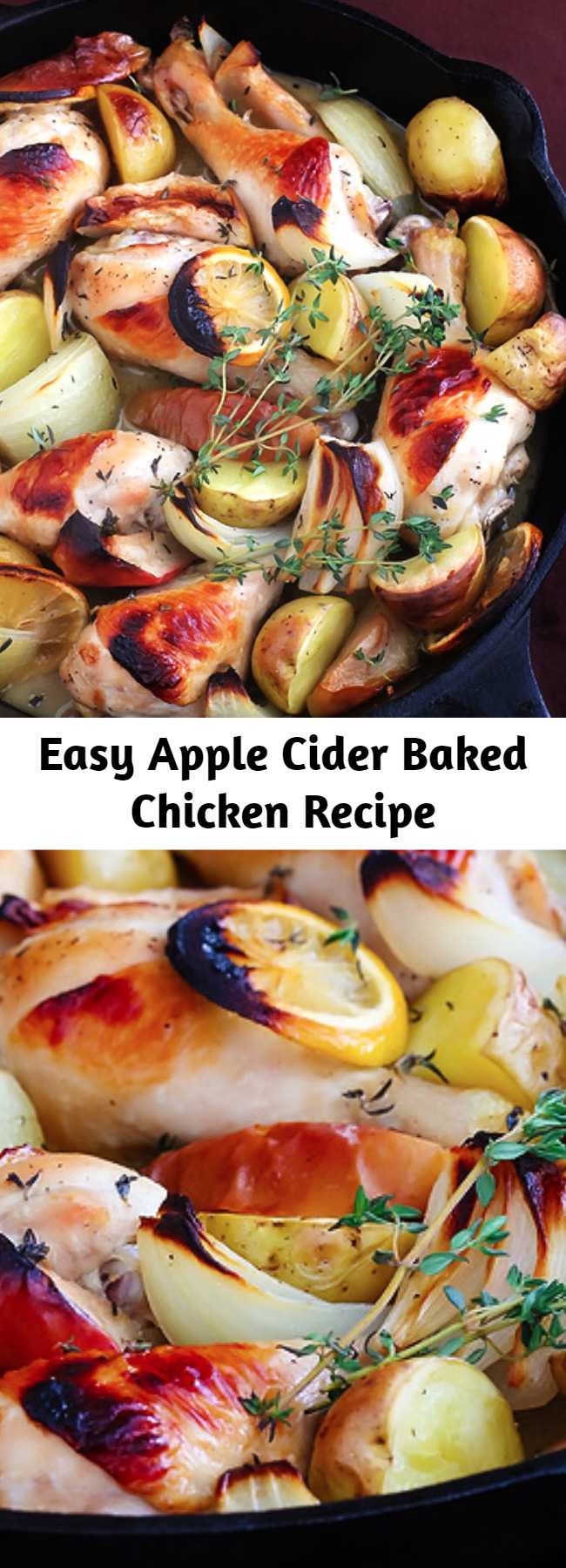 Easy Apple Cider Baked Chicken Recipe - Love apples and chicken? Then you are sure to love this Apple Cider Baked Chicken recipe! Blend your easy dinner favorites with the flavor of the season.