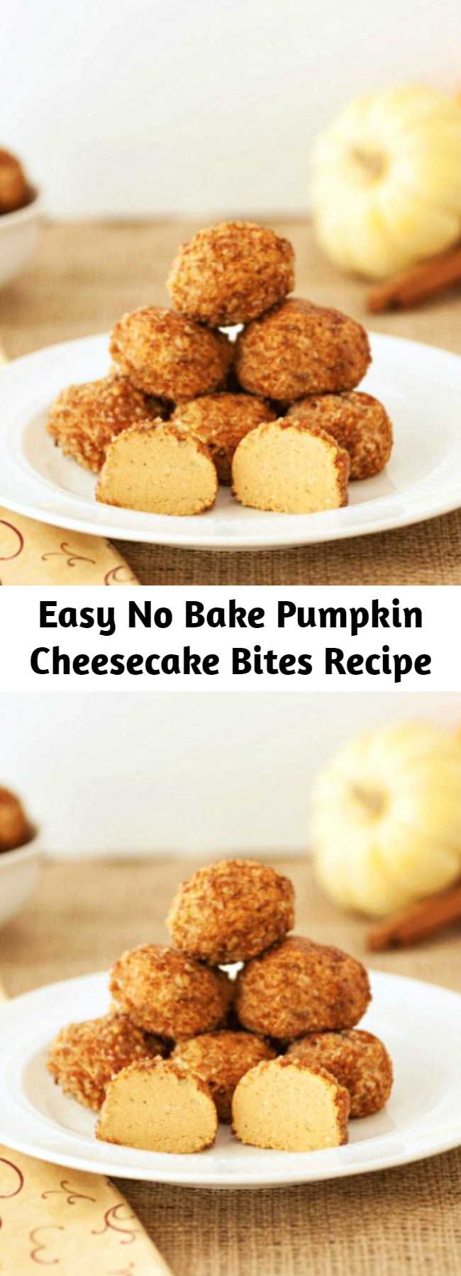 Easy No Bake Pumpkin Cheesecake Bites Recipe - These No Bake Pumpkin Cheesecake Bites are very easy to make. A simple treat that is low carb, grain free, and gluten free.