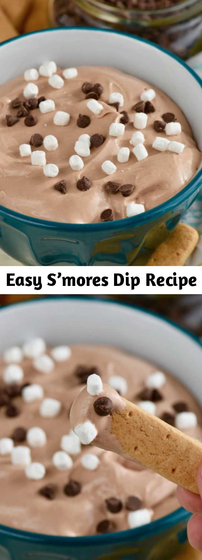 Easy S’mores Dip Recipe - You can't get much simpler and more delicious than this Easy S'mores Dip. It's the perfect appetizer for parties and it's so easy even the kids can make it. #smores