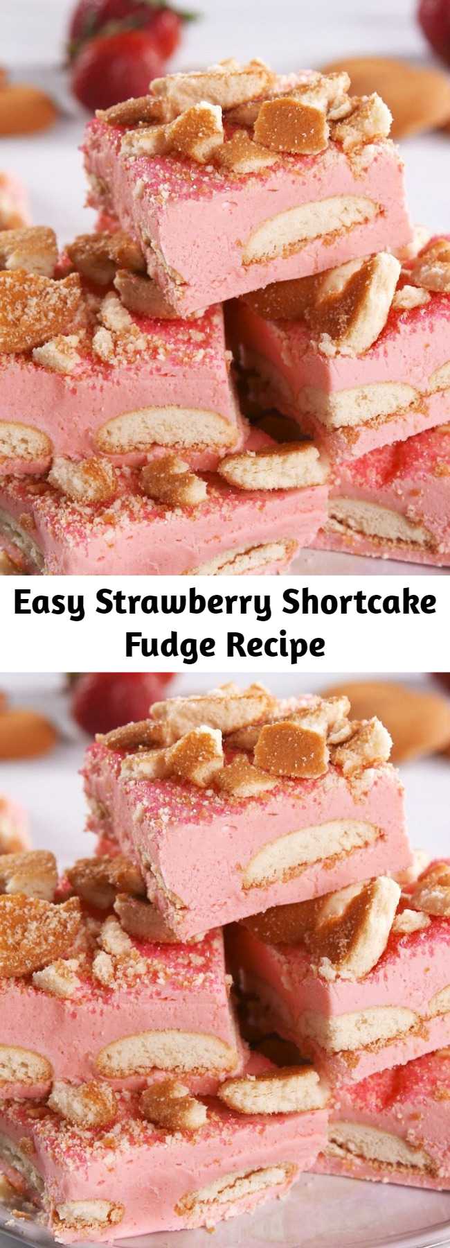 Easy Strawberry Shortcake Fudge Recipe - Strawberry Shortcake Fudge is a delight to behold and to eat! How do you make fudge taste like strawberry shortcake? Easy! Simply stir in some Jell-O mix. It may sound cray, but it works wonderfully.