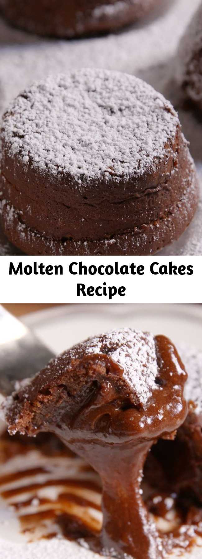 Molten Chocolate Cakes Recipe - Sure, chocolate cake is great. But MOLTEN chocolate cake? For chocolate lovers, this one is the ultimate. Now you don't have to go out to a fancy restaurant for molten chocolate cakes.