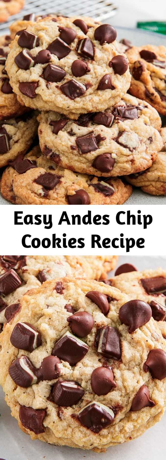 Easy Andes Chip Cookies Recipe - If you're a fan of mint + chocolate desserts, these cookies will blow your mind. The espresso powder is technically optional, but honestly, it's what makes them so special. #easy #recipe #chocolate #mint #andes #cookies #christmascookies #Baking #desserts #peppermint #holidays
