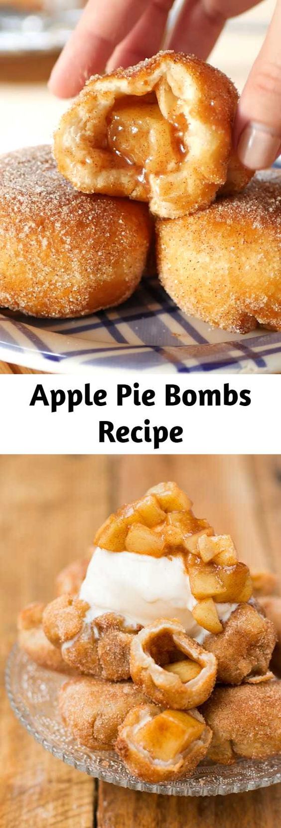 Apple Pie Bombs Recipe - It's not fall until you've made apple pie bombs a la mode with creamy vanilla ice cream and those glazed apples all over the tops. I love fall dessert recipes!