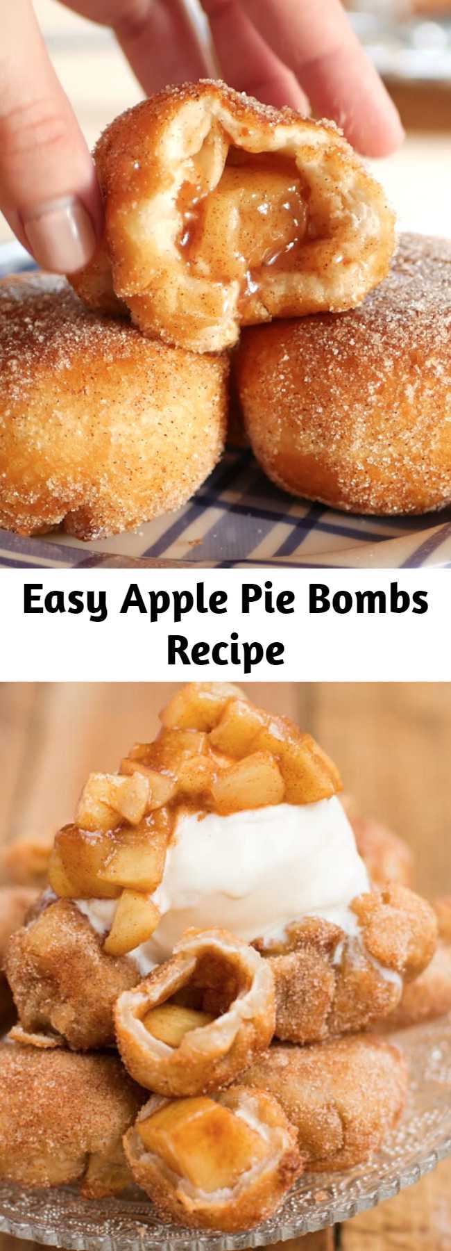 Easy Apple Pie Bombs Recipe - It's not fall until you've made apple pie bombs a la mode with creamy vanilla ice cream and those glazed apples all over the tops. I love fall dessert recipes!