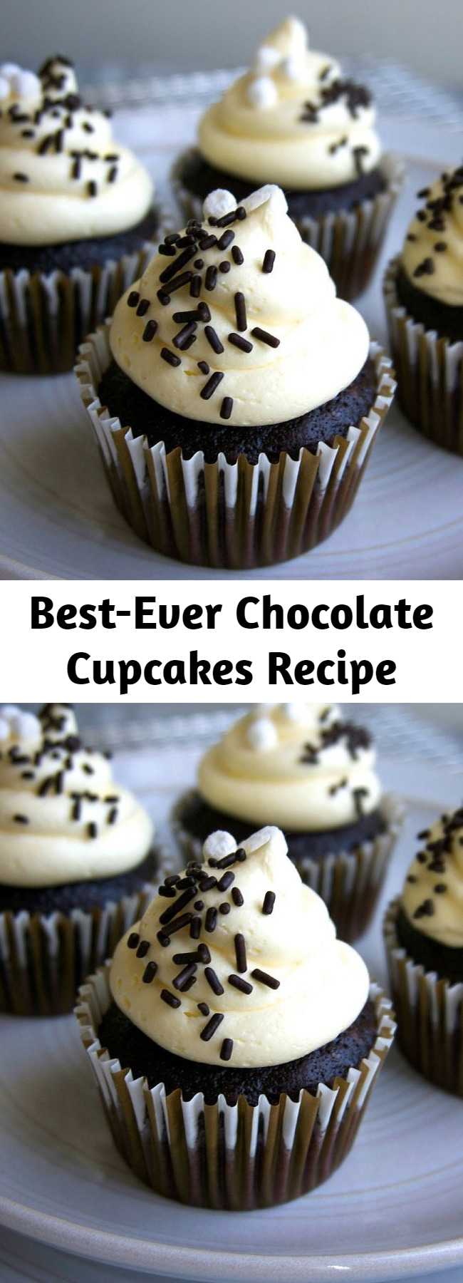 Best-Ever Chocolate Cupcakes Recipe - A simple, no-fuss chocolate cupcake that's intensely chocolate-y!