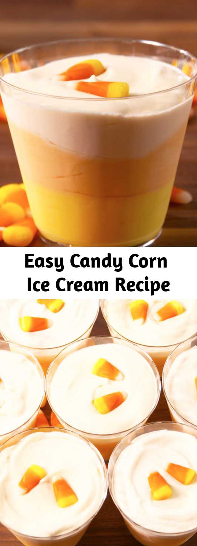 Easy Candy Corn Ice Cream Recipe - This is going to change whatever you feel about candy corn. Trust.