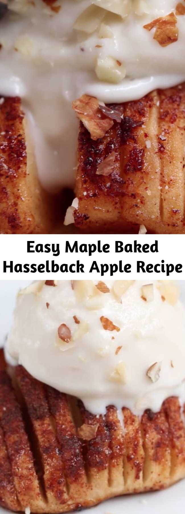 Easy Maple Baked Hasselback Apple Recipe - You Should Make These Maple Baked Hasselback Apples For Dessert