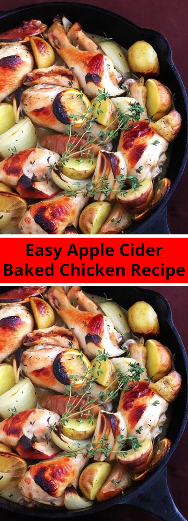 Easy Apple Cider Baked Chicken Recipe - Love apples and chicken? Then you are sure to love this Apple Cider Baked Chicken recipe! Blend your easy dinner favorites with the flavor of the season.