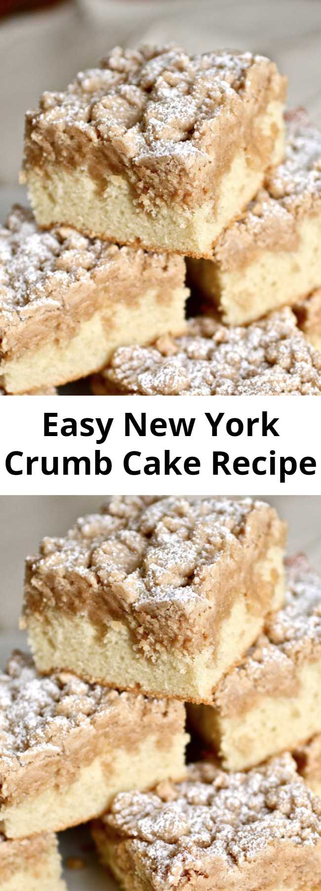 Easy New York Crumb Cake Recipe - This New York crumb cake is the absolute BEST recipe out there! It even beats out the Entemann's Ultimate Crumb Cake, according to discerning New Yorkers! With big crumbs and soft, buttery cake, this crumb cake will become an old family favorite in no time.