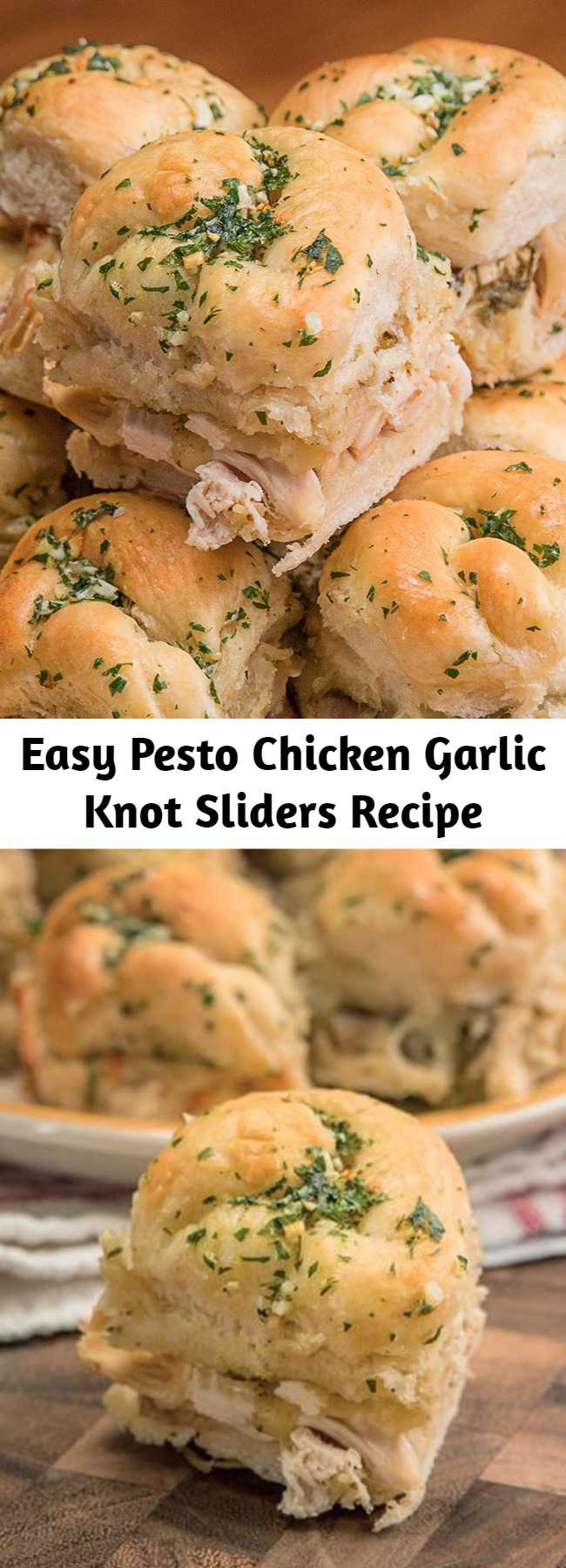 Easy Pesto Chicken Garlic Knot Sliders Recipe