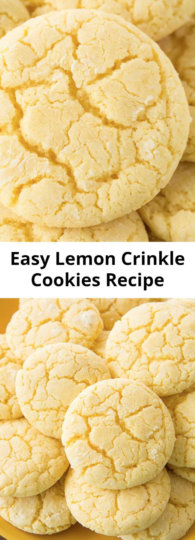 Easy Lemon Crinkle Cookies Recipe - These lemon crinkle crinkle cookies are the perfect dessert in the summer, but they also make the perfect holiday cookie in the winter. They’re brimming with lemon flavor and have a delicious, soft texture. They just melt in your mouth when they are warm out of the oven. Plus, they take less than 25 minutes to prepare!