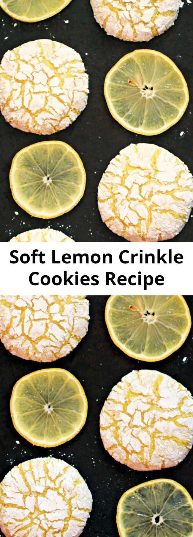 Soft Lemon Crinkle Cookies Recipe - These melt-in-your-mouth Lemon Crinkle Cookies are absolutely dreamy. This cookie recipe is one of my favourites, I could have these for dessert everyday and be happy!