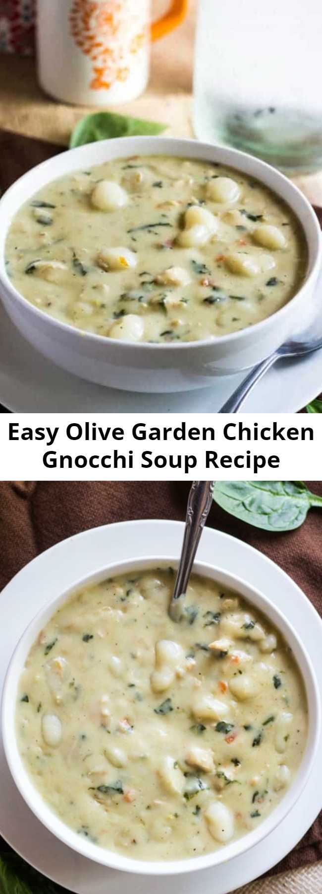 Easy Olive Garden Chicken Gnocchi Soup Recipe - Want a tasty copycat recipe that everyone will love? This Olive Garden Chicken Gnocchi Soup is easy, flavorful and completely addicting. Simple ingredients make this better than the original!