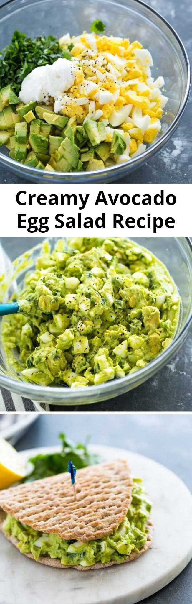 Creamy Avocado Egg Salad Recipe - Spice up the usual egg salad with the addition of avocado. Avocado makes a delicious and nutritious addition to egg salad and thanks to its naturally creamy texture, you can enjoy egg salad without the adding mayo!