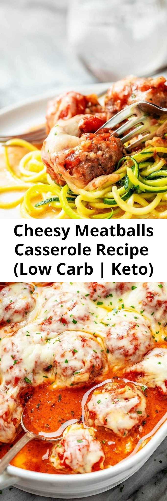 Cheesy Meatballs Casserole Recipe (Low Carb | Keto) - Looking for a great low carb dinner option? This low carb turkey meatball casserole recipe is absolutely fabulous. #lowcarb #meatballs #recipe