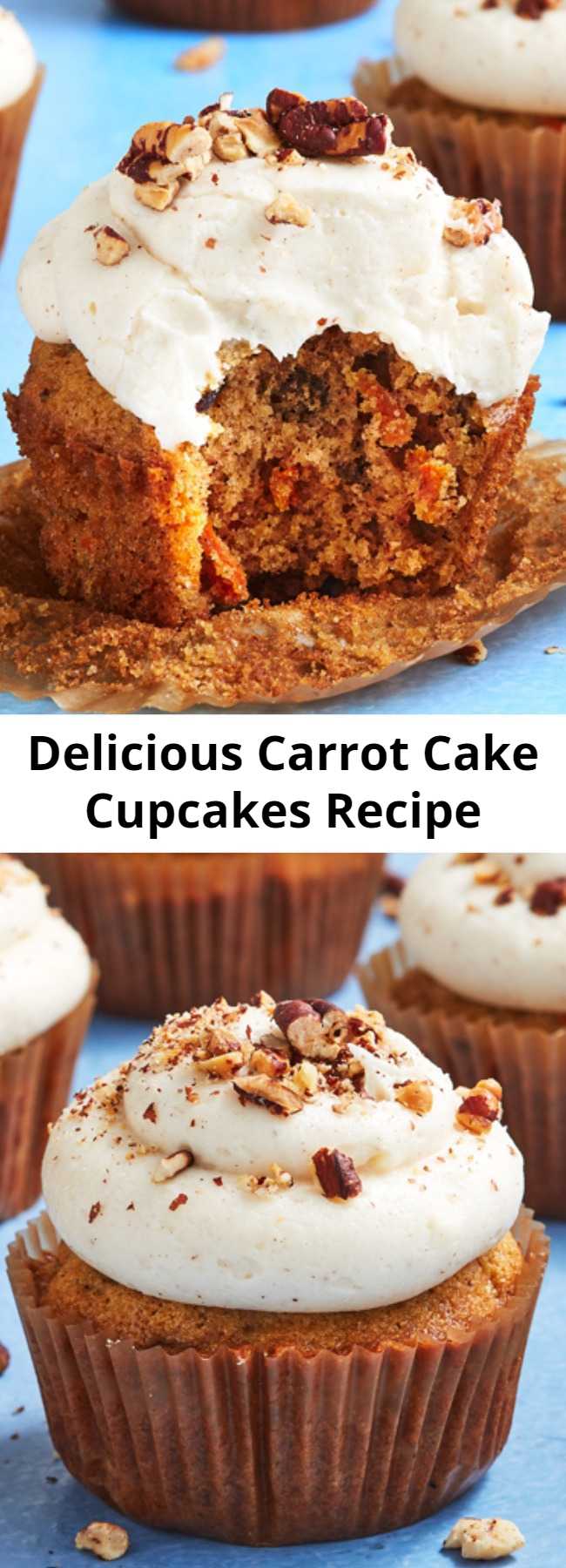 Delicious Carrot Cake Cupcakes Recipe - The perfect spring treat.