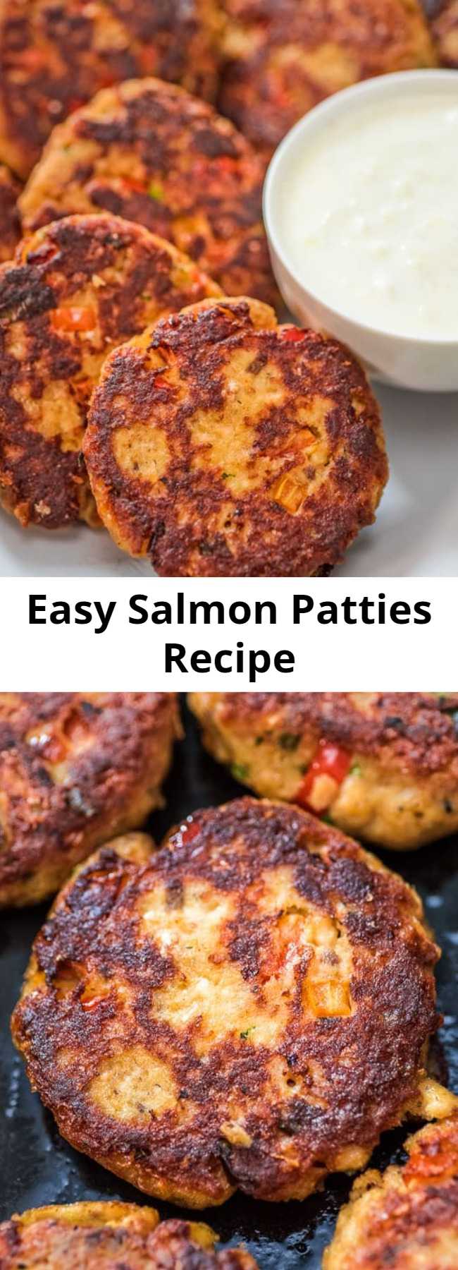 Easy Salmon Patties Recipe - This Easy Salmon Patty recipe is definitely a keeper. Made with canned salmon and simple ingredients, you’ll want to make it again and again. #dinner #lunch #salmon #fish #seafood #recipeoftheday