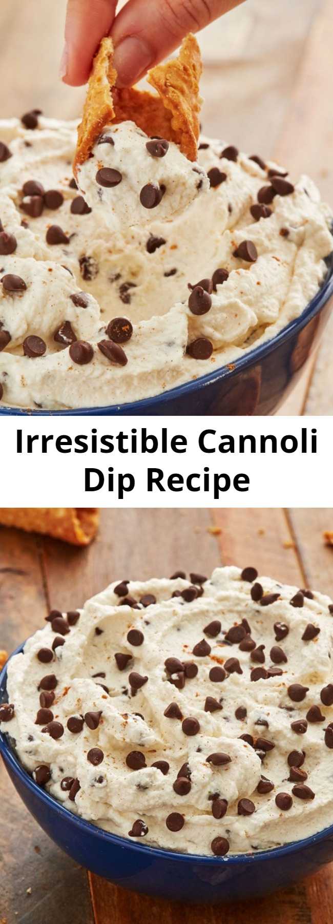 Irresistible Cannoli Dip Recipe - Holy cannoli, this dip is delicious! Here's how to make this easy and quick dessert dip for any holiday party.