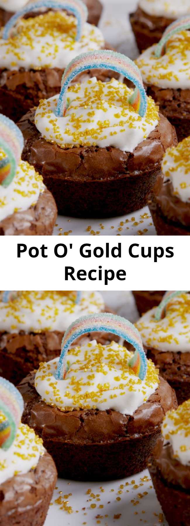 Pot O' Gold Cups Recipe - Pop these little brownies in your mouth for good luck.