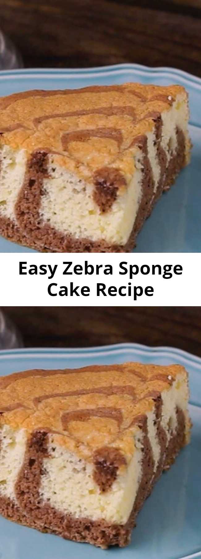 Easy Zebra Sponge Cake Recipe - We wanted a sponge cake recipe that gave us a fairly light cake, one with a springy but delicate texture that could stand up nicely to custard fillings.
