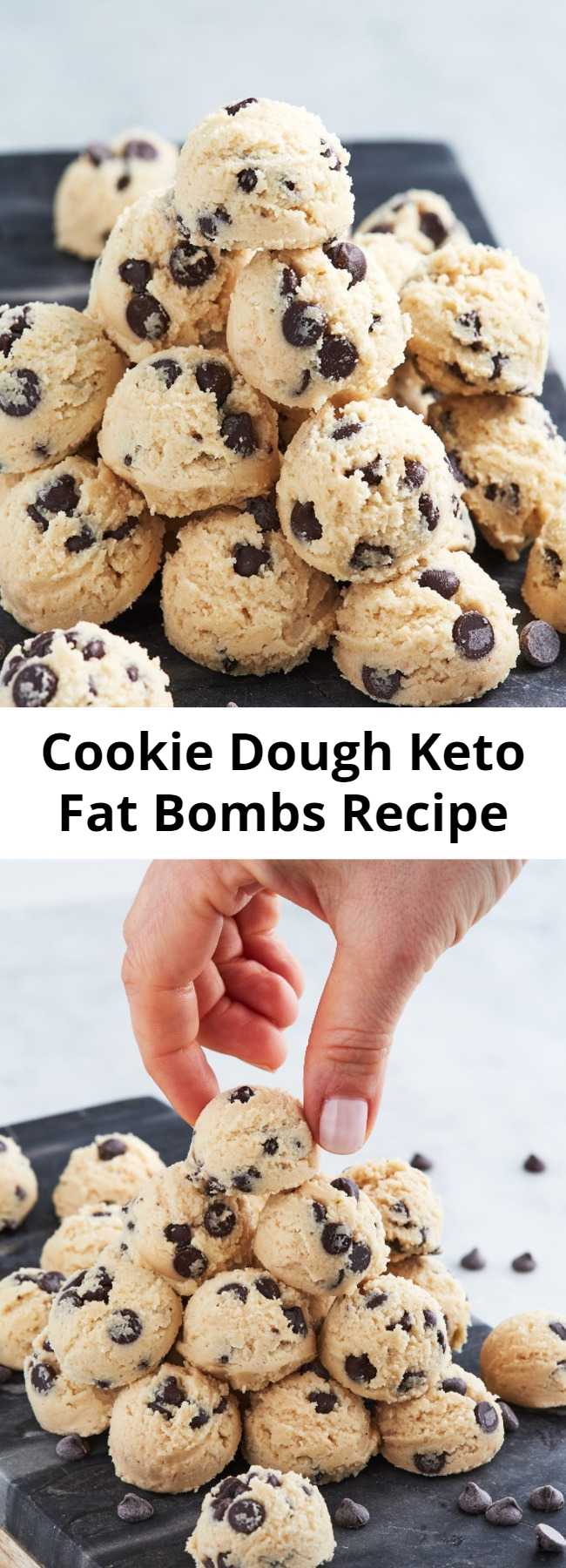 Cookie Dough Keto Fat Bombs Recipe - We brings you a recipe for a dessert bite that won't through you off your keto cycle. These are the keto-friendly way to eat cookie dough right out of the package. #ketorecipes #fatbombs #cookiedough #cookiedoughfatbombs #ketosnack #ketodessert #healthyrecipes #healthysnacks