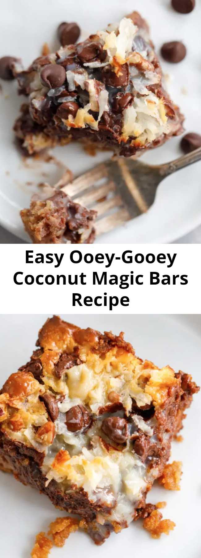 7 Layer Bars - Easy Coconut Magic Bars Recipe - These coconut magic bars are so easy to make that it’s almost funny. It doesn’t seem like something so TASTY could result from layering a few ingredients in a baking dish. Y’all, these coconut magic bars are like HEAVEN. These ooey-gooey coconut magic cookie bars are my favorite dessert EVER! #Dessert #Coconut #Bars